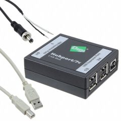  Digi Hubport/7c 5.5-30VDC powered USB 2.0 hub, extended temp -40C to 70C, non-captive connector