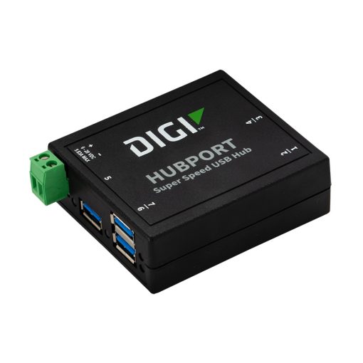 Digi Hubport 7, 6-30VDC powered USB 3.1 hub, extended temp -40C to 70C, industrial grade enclosure