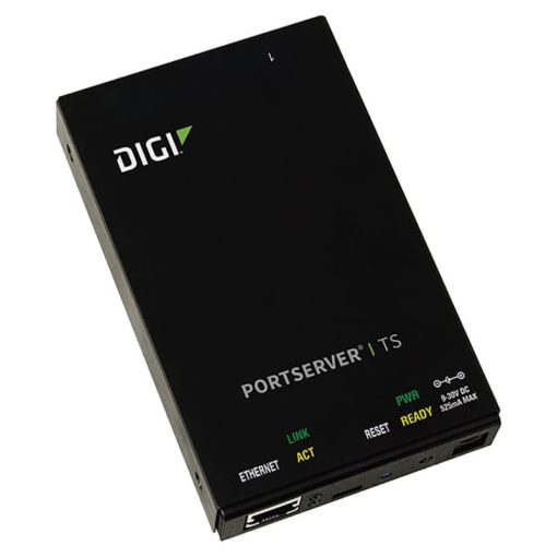 Digi PortServer TS 1 port RS-232 RJ-45 Serial to Ethernet Device Server, 9-30VDC includes 12V/.5A Wall Mount power supply w/ US plug