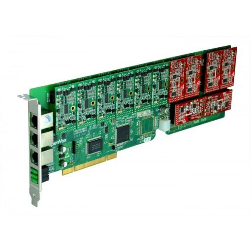 12 Port Analog PCI card + 8 FXS modules 
