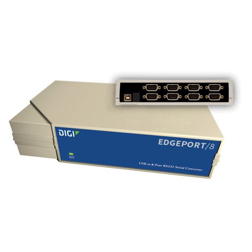 Digi Edgeport/8; 8 port RS232 serial DB-25 to USB Converter w/ recessed 19" rack bracket option; (incldues 1 meter A to B USB cable); Replaces 301-1016-08